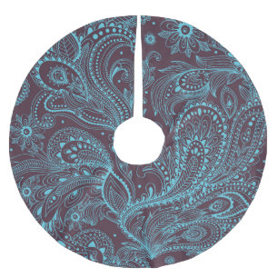 Decorative Leaves: Seamless Pattern Background Brushed Polyester Tree Skirt