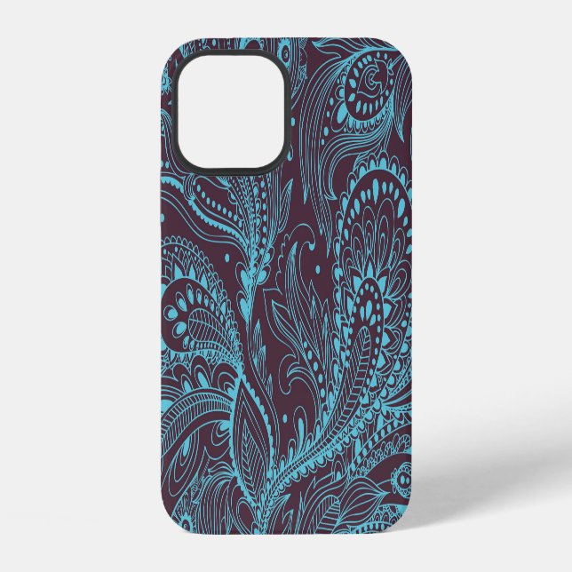 Decorative Leaves: Seamless Pattern Background iPhone Case (Back)