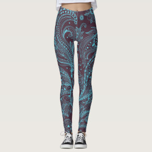 Decorative Leaves: Seamless Pattern Background Leggings