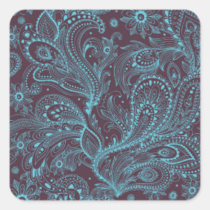 Decorative Leaves: Seamless Pattern Background Square Sticker