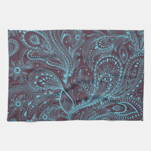 Decorative Leaves: Seamless Pattern Background Tea Towel