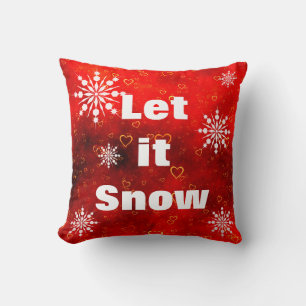Decorative Let it Snow Crystal Snowflake Christmas Cushion