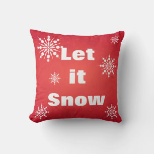 Decorative Let it Snow Crystal Snowflake Christmas Cushion