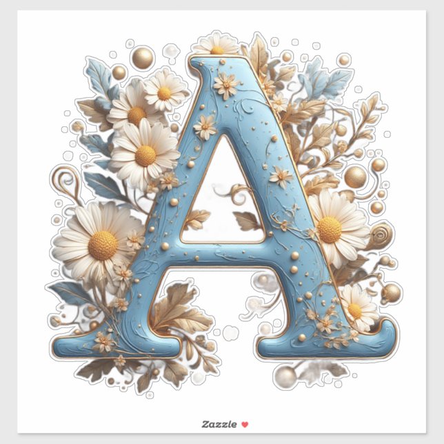 Decorative Letter A With Blue Enamel (Sheet)