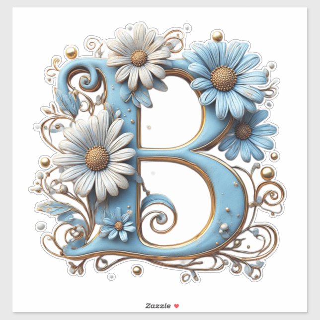 Decorative Letter B With Blue Enamel (Sheet)