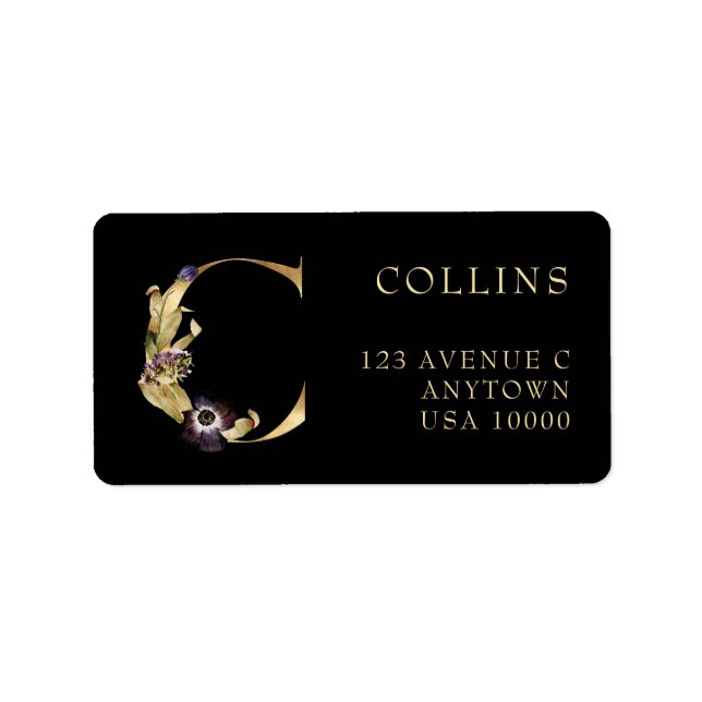 DECORATIVE LETTER C with Pumpkin Monogram Label (Front)