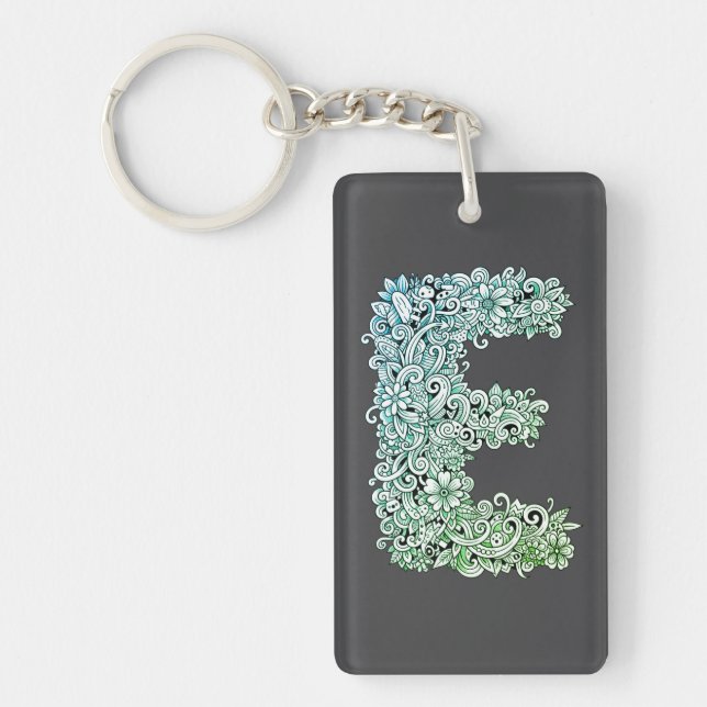 Decorative letter 'E' Key Ring (Front)