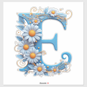 Decorative Letter E With Blue Enamel