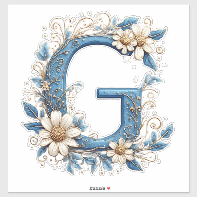 Decorative Letter G With Blue Enamel (Sheet)