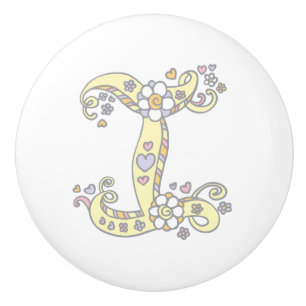 Decorative letter I monogram handle pull knob