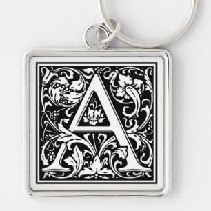 Decorative Letter Initial “A” Key Ring