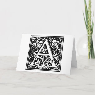 Decorative Letter Initial “A” Note Card