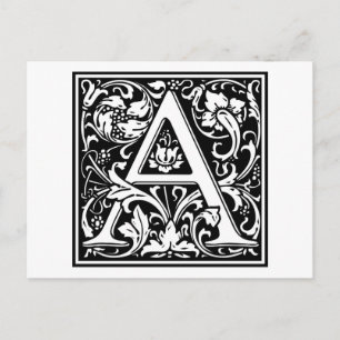 Decorative Letter Initial “A” Postcard
