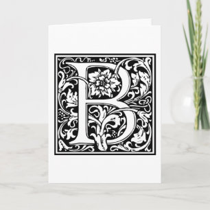 Decorative Letter Initial “B” Note Card