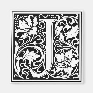 Decorative Letter Initial “J” Magnet