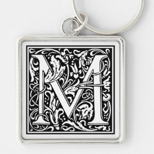 Decorative Letter Initial “M” Key Ring