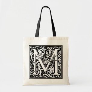 Decorative Letter Initial “M” Tote Bag