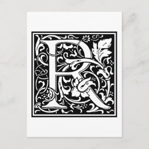 Decorative Letter Initial “R” Postcard