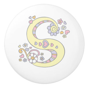 Decorative letter S monogram handle pull knob