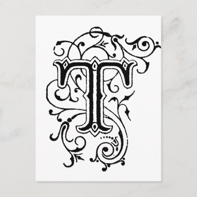 Decorative Letter T Postcard (Front)