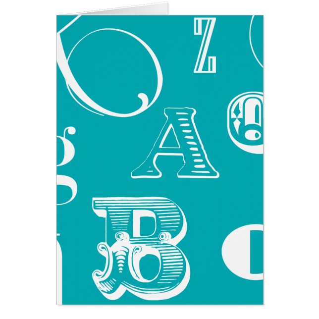 Decorative Letters on Blue Background (Front)