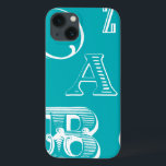 Decorative Letters on Blue Background iPhone 13 Case<br><div class="desc">A veritable alphabet soup awaits you when you purchase this print of decorative letters on a blue background. A Vision Studio creation,  this would be a great addition to a kid's room or their playroom. Order a print today!</div>