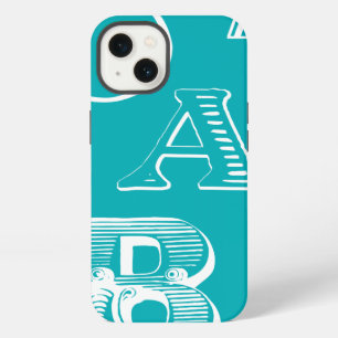 Decorative Letters on Blue Background iPhone Case