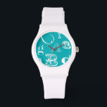 Decorative Letters on Blue Background Watch<br><div class="desc">A veritable alphabet soup awaits you when you purchase this print of decorative letters on a blue background. A Vision Studio creation,  this would be a great addition to a kid's room or their playroom. Order a print today!</div>