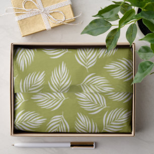 Decorative Lime Green Leaves Pattern Tissue Paper