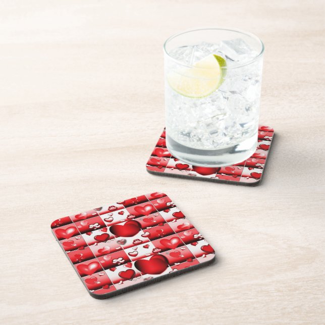 Decorative Love Hearts Coaster (Right Side)