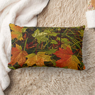 DECORATIVE LUMBAR THROW PILLOW/ FALL LEAVES LUMBAR CUSHION