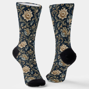 Decorative Luxury Floral Ornamentation Socks