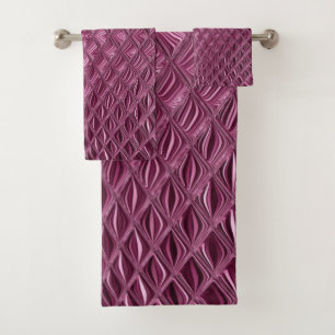 Decorative Magenta Bath Towel Set