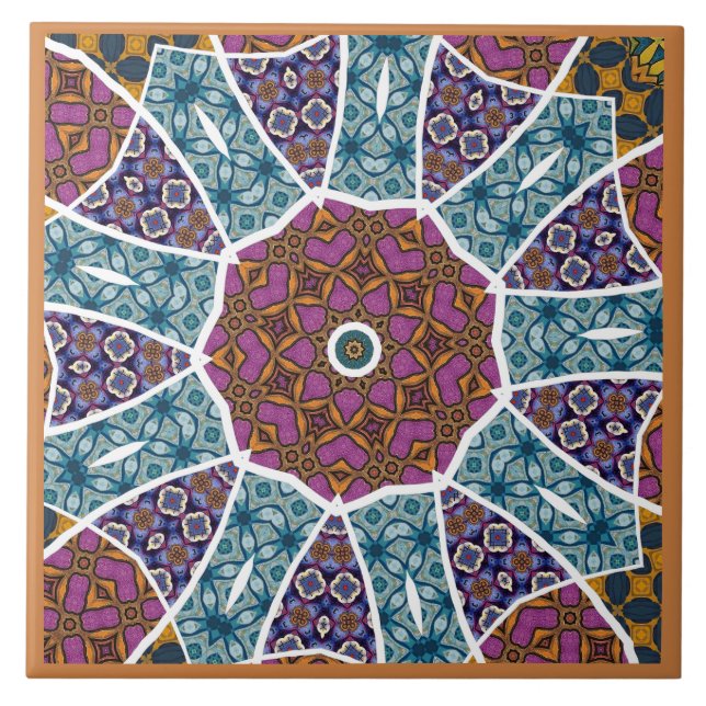 Decorative Mandala Ceramic Tile (Front)