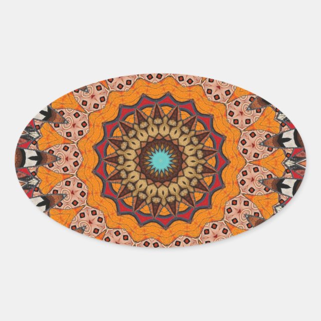  Decorative Mandala  Oval Sticker (Front)