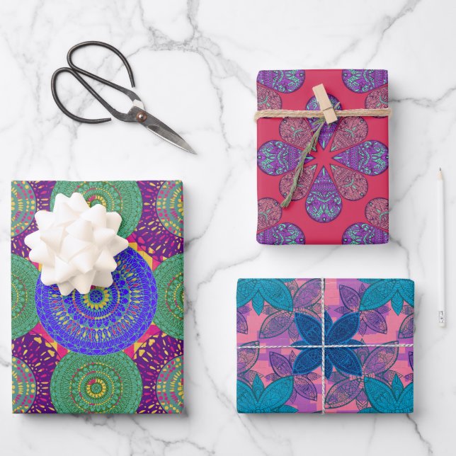 Decorative Mandala pattern Wrapping Paper Sheet (Front)