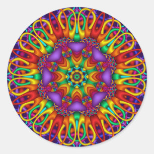 Decorative mandala sticker with bright colours
