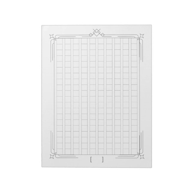 Decorative Manuscript Paper <Ash>[gr05] Notepad (Rotated)