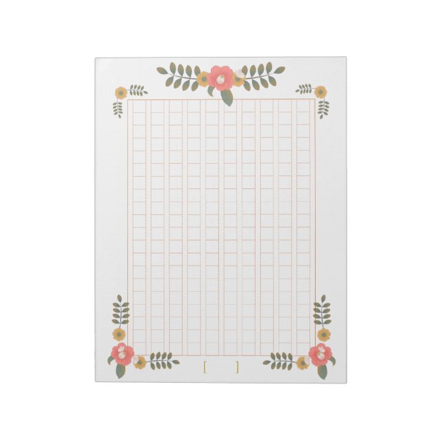 Decorative manuscript paper <tea> 200 words [br10] notepad (Rotated)