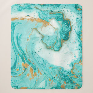 Decorative marble texture. Abstract painting. Turq Sherpa Blanket