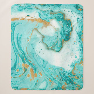 Decorative marble texture. Abstract painting. Turq Sherpa Blanket