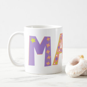 Decorative Maya flowers and star mug