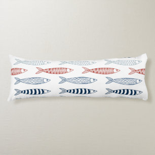 Decorative Mediterranean Sardines Fish Pattern Body Cushion
