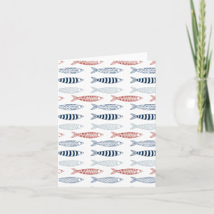 Decorative Mediterranean Sardines Fish Pattern Card