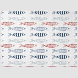 Decorative Mediterranean Sardines Fish Pattern Tissue Paper