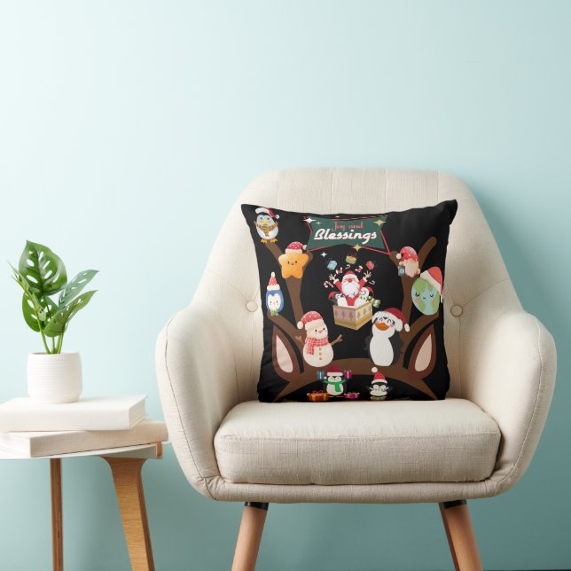 Decorative Merry Christmas Cushion (Chair)
