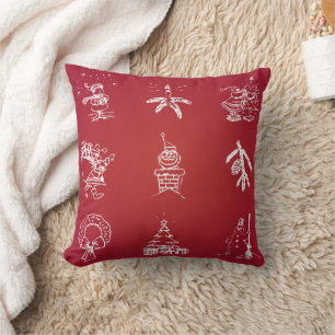 Decorative Merry Christmas Red Modern Cushion