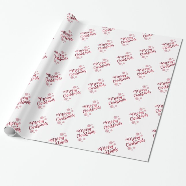 Decorative Merry Christmas Wrapping Paper (Unrolled)