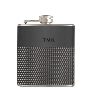 Decorative Metal Look Monogramed Flask