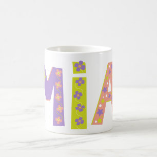 Decorative Mia flowers and star mug